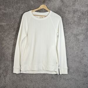 Lilly Pulitzer Womens Luxletic Sweatshirt Ivory Pullover Sz S Long Sleeve Cotton